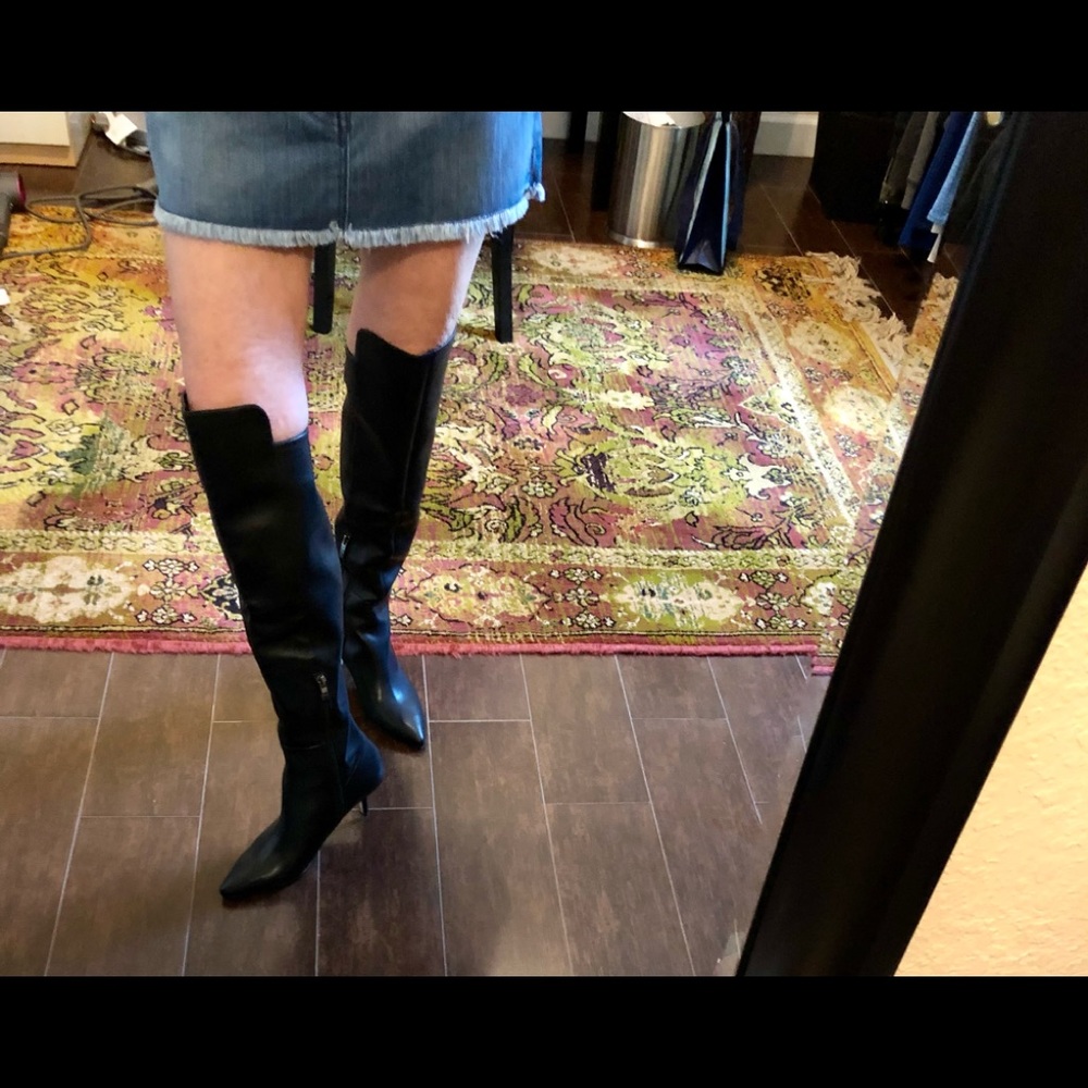 Over the knee boots kitty size heel black size 7